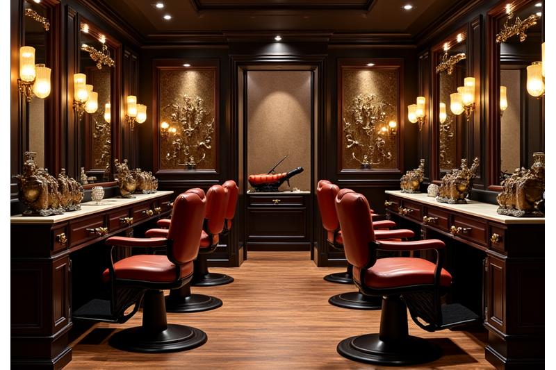 Wnętrze klasycznego barbershopu Szable & Brzytwy